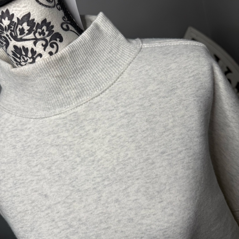 American Eagle Every Day Luxe Mock Neck Sweatshirt Size XL Light Heather Gray - Picture 5 of 14